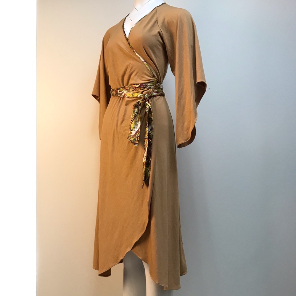 My Tiffany Alana Jersey cotton brown wrap dress